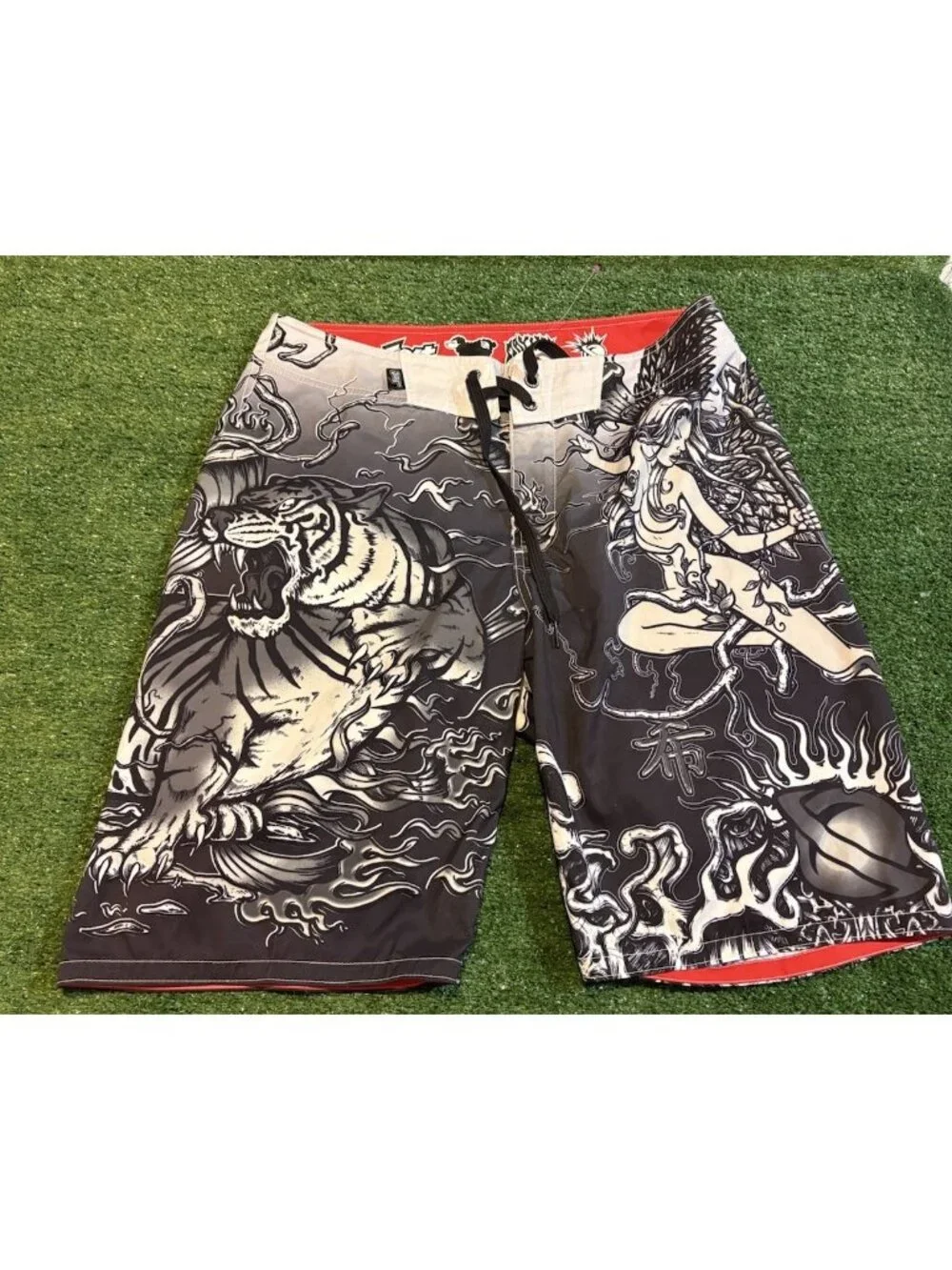 Lost board shorts mens 33 black white mayhem black sheep tiger quick dry